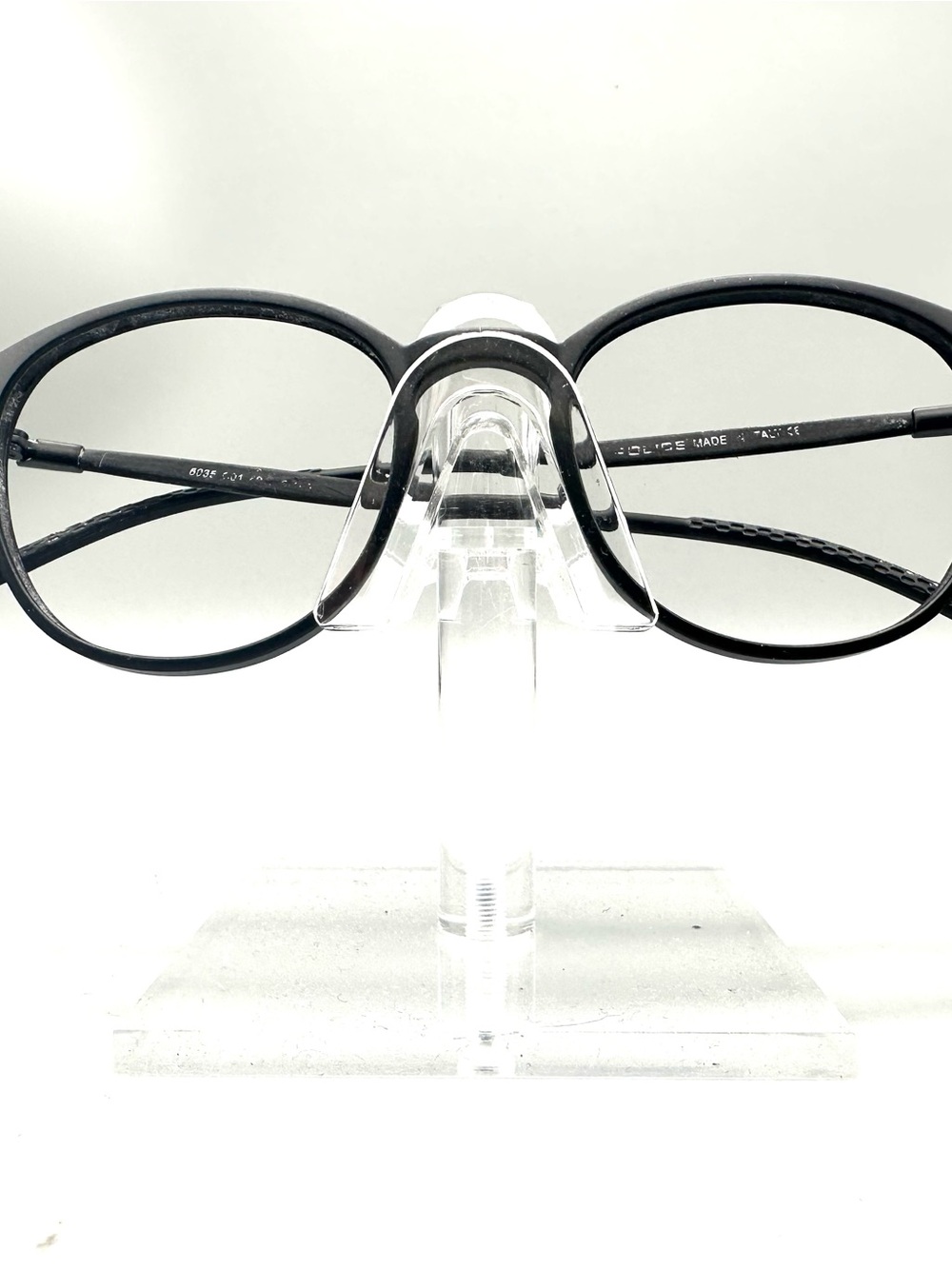 Police 6035 701 Matte Black Round Eyeglasses Frames Made in Italy 50-18-140
